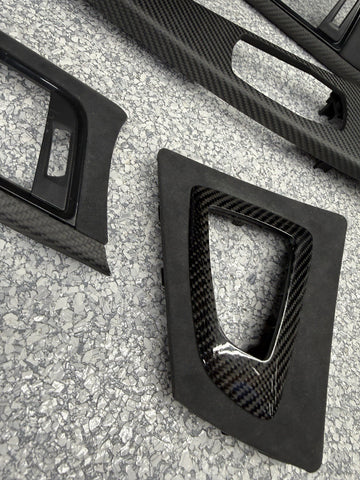 13-18 BMW F30 330 335 F80 M3 FRONT DASH CENTER CONSOLE DOOR TRIMS PANELS