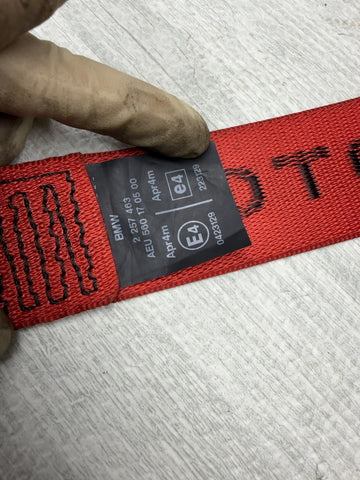 BMW E36 M3 RED MOTORSPORT UPPER FRONT BELT. LEFT + RIGHT *Notes*