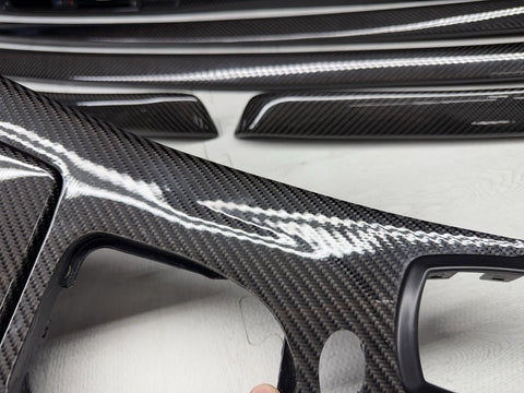 08-13 BMW E92 E93 M3 Interior Trim Set Console Dash Door Gloss Carbon Fiber