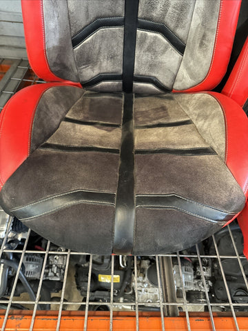 FERRARI F8 Tributo Front Seats Alcantara Grey / Red