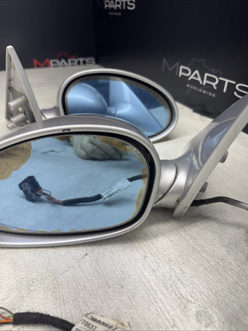 01-06 BMW E46 M3 Side View Door Mirrors Pair Titanium Silver *Notes*