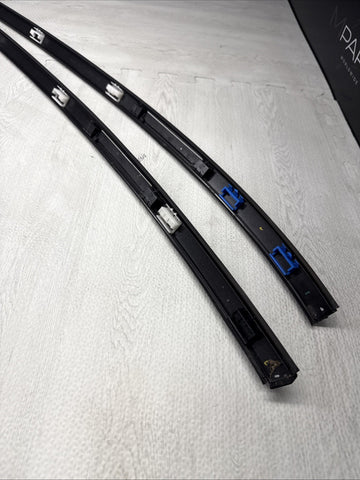 08-13 BMW E92 335 M3 Coupe Roof Rails Mouldings Pair 51138045379 Sapphire Black