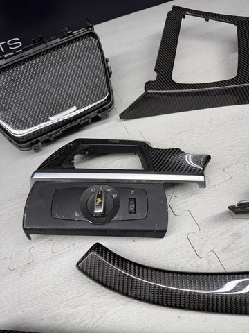 15-19 OEM BMW F12 LCI M6 Center Console Dash Vent Carbon FiberInterior Trim Set