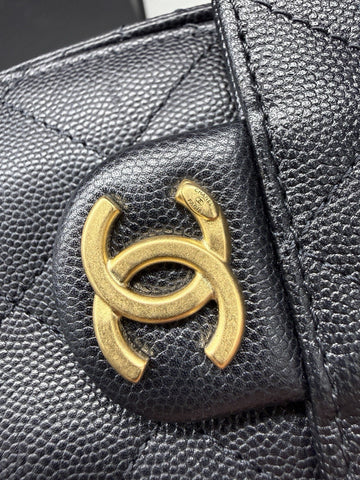 NEW CHANEL Mini 25 Hobo Bag Black Quilted Gold Chain Women's Shoulder Strap