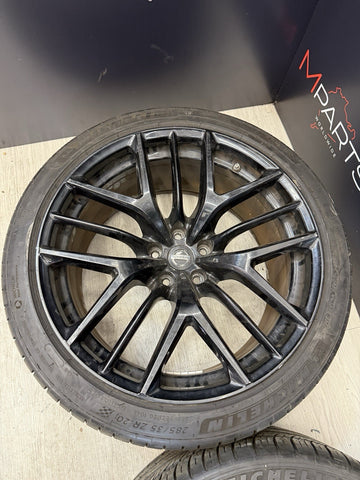 NISSAN GTR R35 FRONT & REAR SET ALLOY WHEELS RIMS BLACK OEM STAGGERED