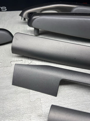 01-06 BMW E46 M3 Convertible Interior Armrests Trim Set Titan Shadow Grey + Pads