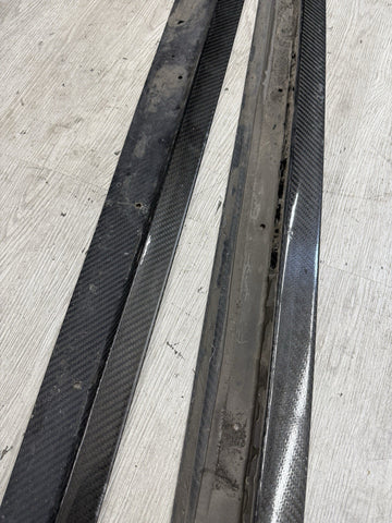 3D DESIGN Carbon Fiber Rocker Panel Side Skirt Extensions 15-18 BMW F80 M3 Sedan