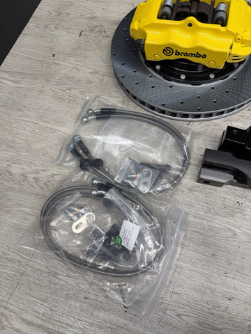 NEW 95-99 BMW E36 M3 BREMBO Big Brake Kit Yellow Calipers Rotors Set Plug Play