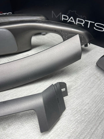 01-06 BMW E46 M3 Convertible Interior Armrests Trim Set Titan Shadow Grey + Pads