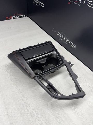 15-20 BMW F80 F82 F83 M3 M4 Front Cup Holder Center Console Trim Red Stitching