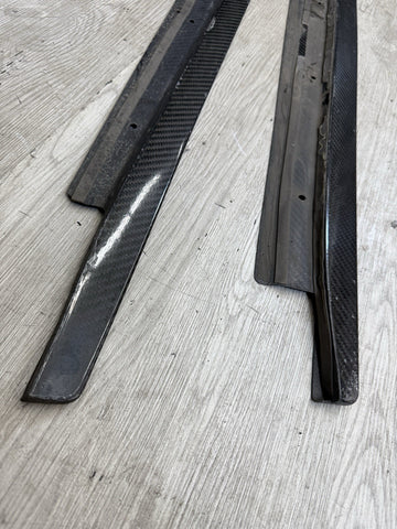 3D DESIGN Carbon Fiber Rocker Panel Side Skirt Extensions 15-18 BMW F80 M3 Sedan
