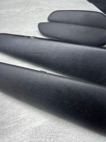 01-06 BMW E46 M3 Convertible Door Upper Arm Rest Armrest Pads Black Set