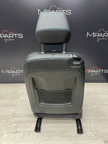 16-18 BMW F87 M2 Coupe Interior Front Right Passenger Seat Black Blue Stitching