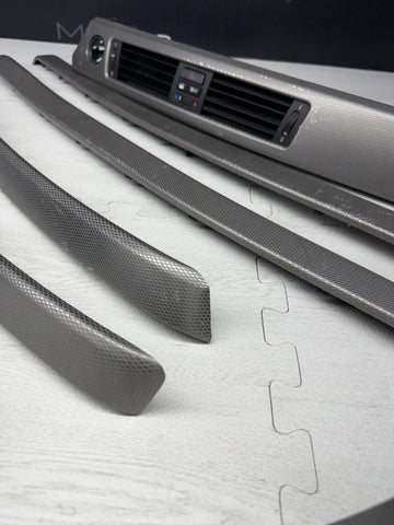 09-13 OEM BMW E92 E93 335is Dash Glacier Silver Aluminum Interior Trim Set