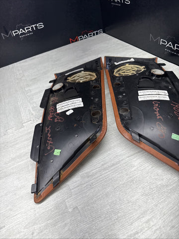 01-06 BMW E46 M3 Convertible Rear Left Right Door Cards Panels Trims Cinnamon