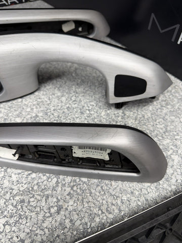01-06 BMW E46 M3 Convertible Interior Armrests Trim Set Brushed Aluminum *Notes*