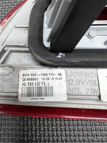 11-13 OEM BMW E92 328 335 Coupe LCI LED Tail Light Inner Rear Left Driver Side