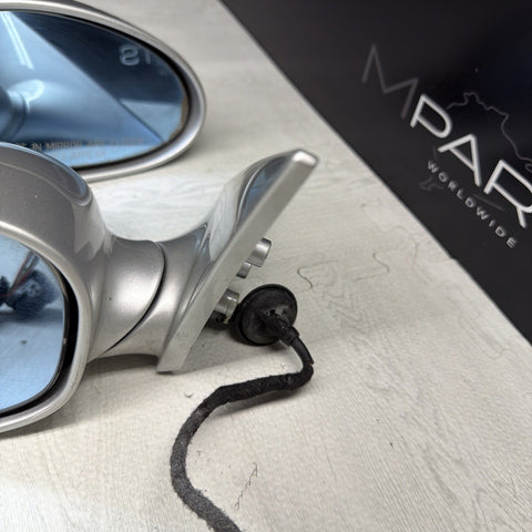 01-06 BMW E46 M3 Side View Door Mirrors Pair Titan Silver *Notes*