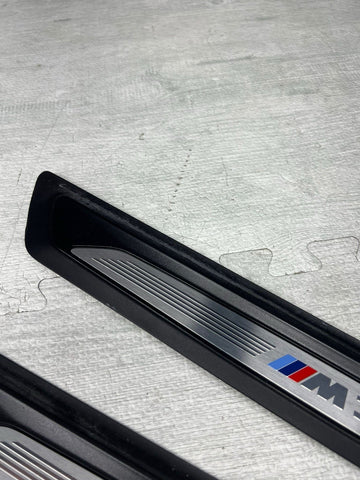 LBMW 15-18 F80 M3 SEDAN SCUFF PLATES DOOR SILLS TRIMS PANELS SET OEM