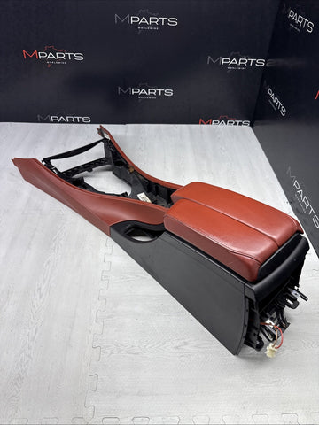 08-13 BMW E90 E92 E93 M3 Extended Fox Red Leather Center Console + Armrest OEM