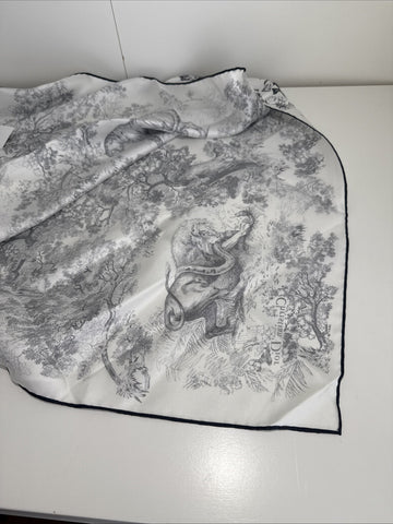 NEW Christian Dior Silk Scarf W Belt 540 Bleu Marine 22JOU120I602
