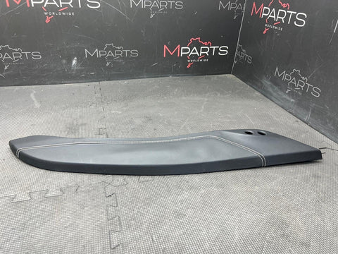15-19 FERRARI 488 CENTER TUNNEL CONSOLE TRIM PANEL OEM LEATHER WHITE STITCHING