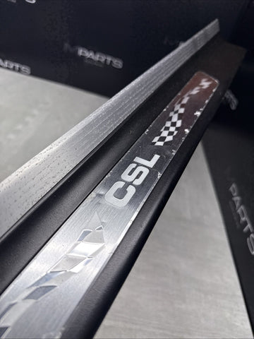 BMW E46 M3 CSL OEM Kick Scuff Plates Door Sills 8204114 8204113