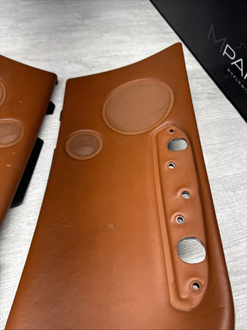 01-06 BMW E46 M3 Convertible Rear Left Right Door Cards Panels Trims Cinnamon