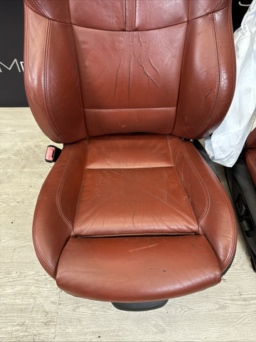 08-13 BMW E92 M3 Coupe Original Fox Red Interior Front Seats Pair *Notes*