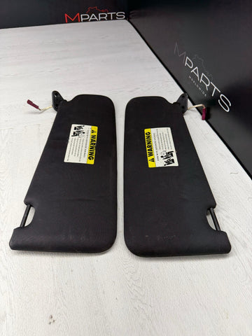 09-13 BMW M3 E92 Coupe Front Left and Right Sun Visor Black Set Pair OEM