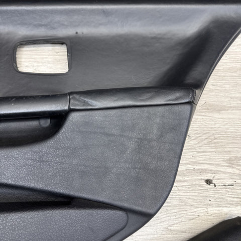 91-98 BMW E36 325 328 M3 SEDAN Rear Left Right Side Door Panels Cards Black OEM