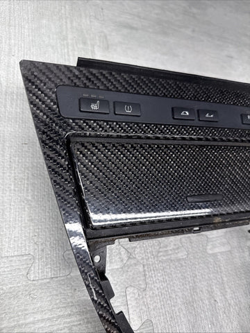 06-07 OEM BMW E63 E64 M6 Front Dash Center Console Carbon Trim 3pc Set