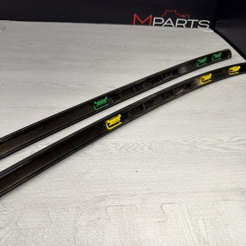 BMW E46 325 330 M3 Roof Rails Moldings Trims Pair Coupe OEM Jet Black