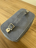 NEW Christian Dior Travel Oblique Embroidery Canvas Vanity Case Blue