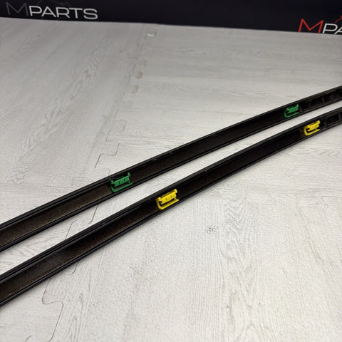 BMW E46 325 330 M3 Roof Rails Moldings Trims Pair Coupe OEM Jet Black