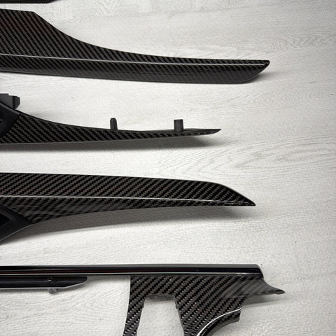 13-19 OEM BMW F06 M6 Central Console Dash Center Door Carbon Interior Trim Set