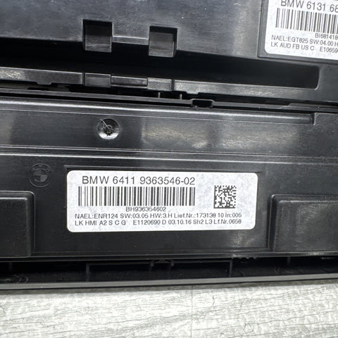 12-16 OEM BMW F22 F32 F30 F36 M4 M3 AC Heater Control Panel Radio Media Buttons