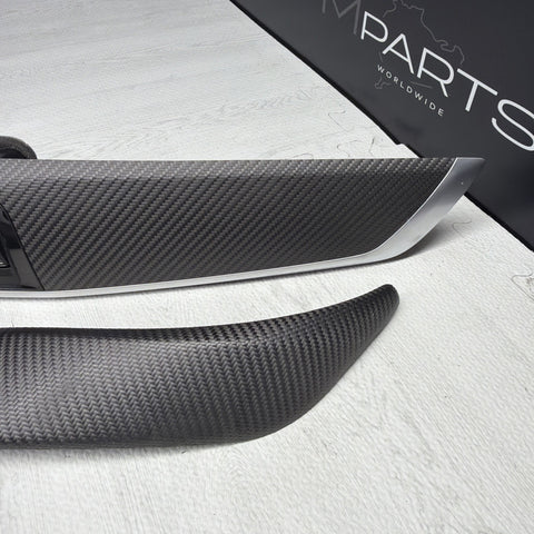 BMW F87 M2 16-21 Front Dry Carbon Fiber Interior Trim Panel Set of 4 OEM