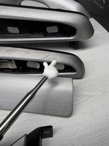 01-06 BMW E46 M3 Convertible Interior Armrests Trim Set Brushed Aluminum *Notes*