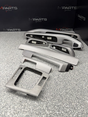 01-06 BMW E46 M3 Convertible Interior Armrests Trim Set Brushed Aluminum *Notes*