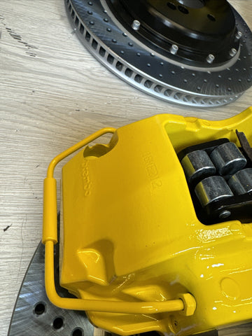 01-06 BMW E46 M3 BREMBO Big Brake Kit Yellow Calipers Rotors Set NEW Plug Play