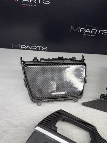 15-19 OEM BMW F12 LCI M6 Center Console Dash Vent Carbon FiberInterior Trim Set