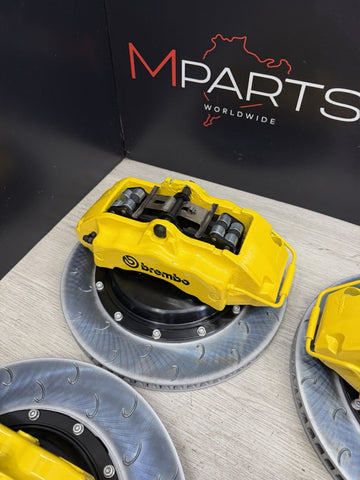 NEW 01-06 BMW E46 M3 BREMBO Big Brake Kit Yellow Calipers Rotors Set Plug Play