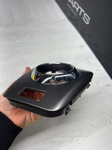 01-06 BMW E46 M3 Center Dome SMG Shift Plate Gloss Silver Painted OEM 7896461