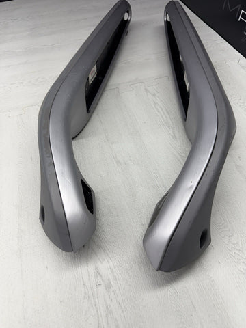 01-06 BMW E46 M3 Brushed Aluminum/Grey Door Trim Armrests Front