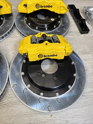 01-06 BMW E46 M3 BREMBO Big Brake Kit Yellow Calipers Rotors Set NEW Plug Play