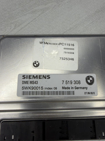 01-03 BMW 325i E46 3.0L Engine Computer Control Module Unit ECU ECM OEM 7519308