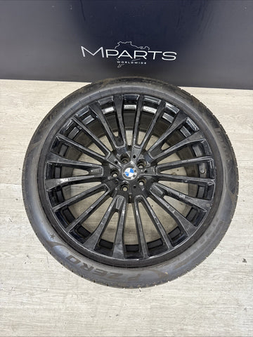 BMW 19-24 G07 X7 20x10.5 22” Rear Rim Wheel OEM 6885463 Gloss Black