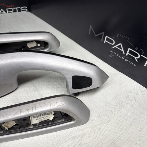 01-06 BMW E46 M3 Convertible Interior Armrests Trim Set Brushed Aluminum *Notes*