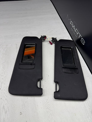 09-13 BMW M3 E92 Coupe Front Left and Right Sun Visor Black Set Pair OEM